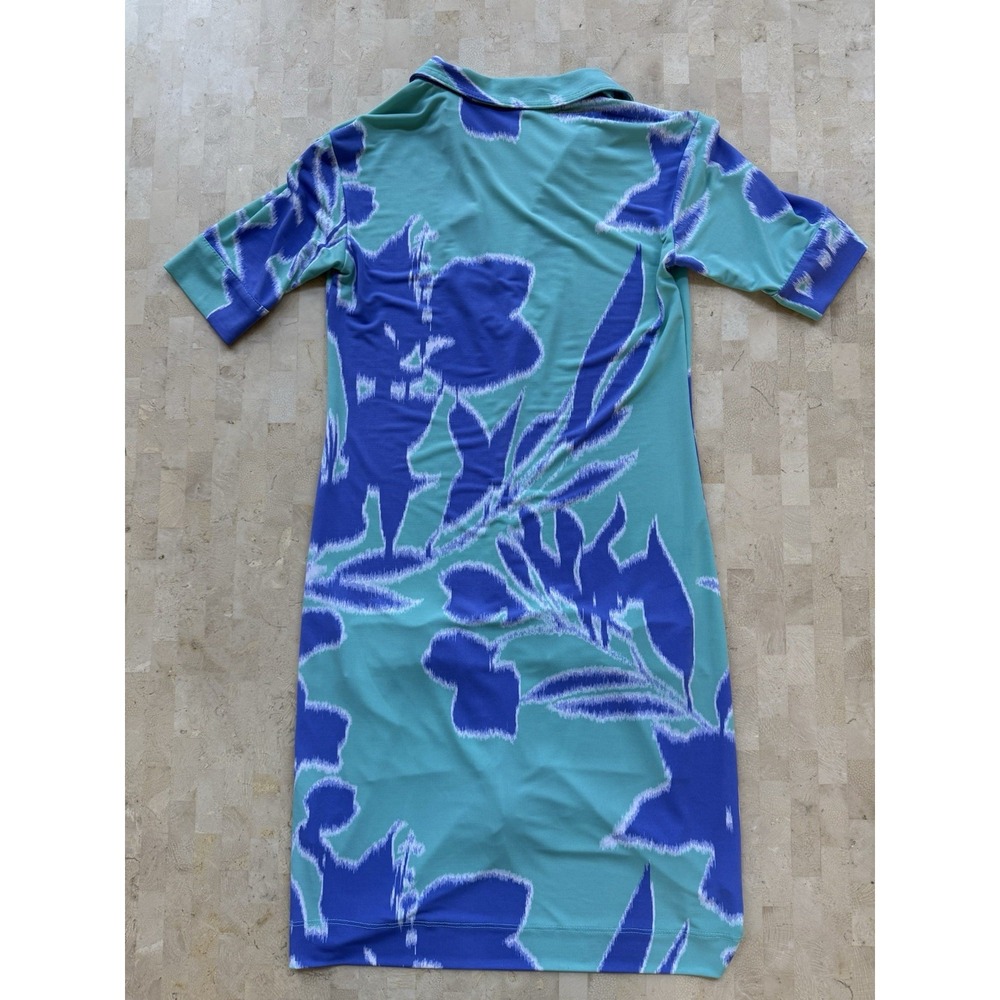Tori Richard Honolulu‎ Turquoise Purple Ikat Dress Slinky Stretch Womens XXS - Picture 7 of 8